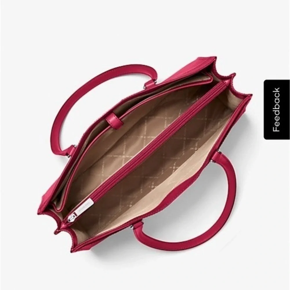 Michael Kors Red Tote‎ Bag with Structured Design - Picture 14 of 16